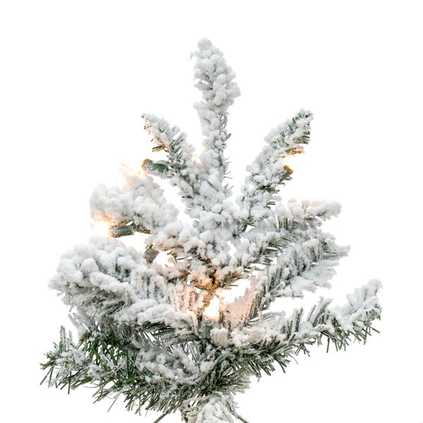 Vickerman Utica Flocked Fir Artificial Christmas Tree with Clear Light